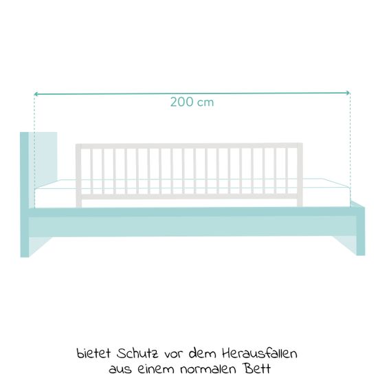 Fillikid Bed rail Lilly solid beech wood 140 x 45 cm - White