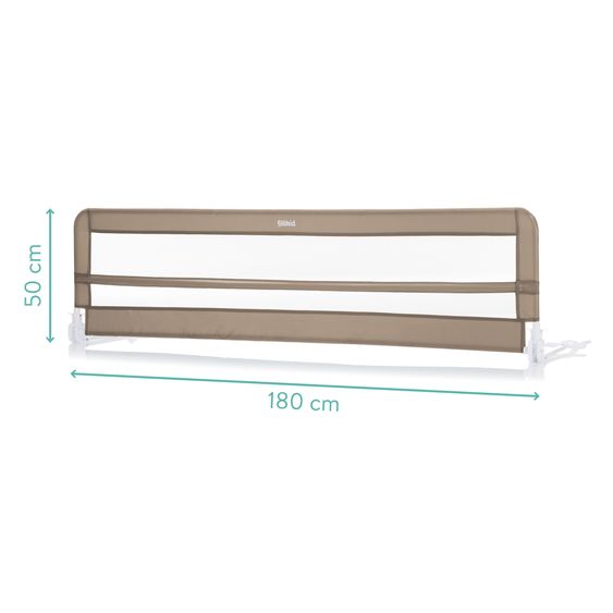 Fillikid Sponda letto Lina XL con meccanismo pieghevole per letti standard e boxspring incl. cinghia di tensione 180 x 50 cm - Taupe