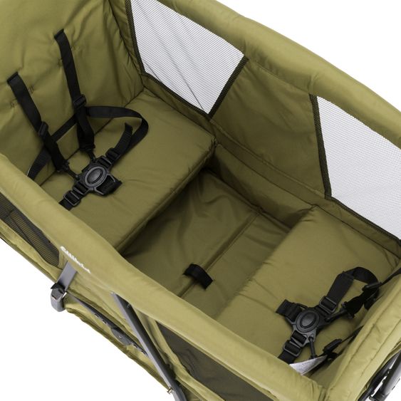 Fillikid Chariot De Transport Oskar Pour 2 Enfants Max. Charge 80 Kg - Vert Noir