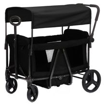 Bollerwagen Oskar für 2 Kinder max. Belastung 80 kg - Schwarz