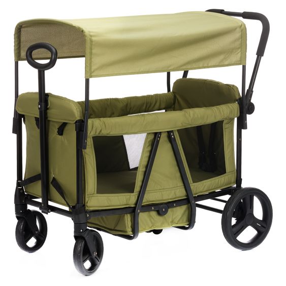 Fillikid Bollerwagen Oskar für 2 Kinder max. Belastung 88 kg - Grün Schwarz