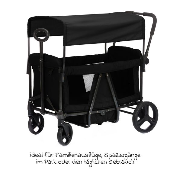 Fillikid Bollerwagen Oskar für 2 Kinder max. Belastung 88 kg - Schwarz