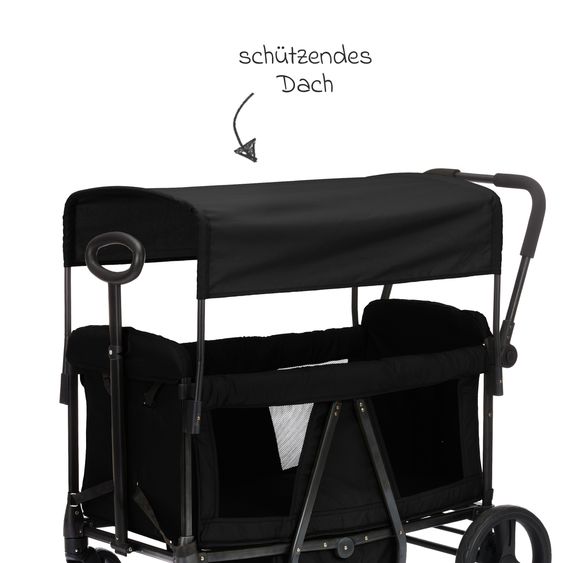 Fillikid Bollerwagen Oskar für 2 Kinder max. Belastung 88 kg - Schwarz