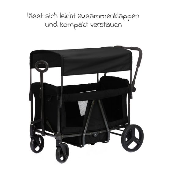 Fillikid Bollerwagen Oskar für 2 Kinder max. Belastung 88 kg - Schwarz