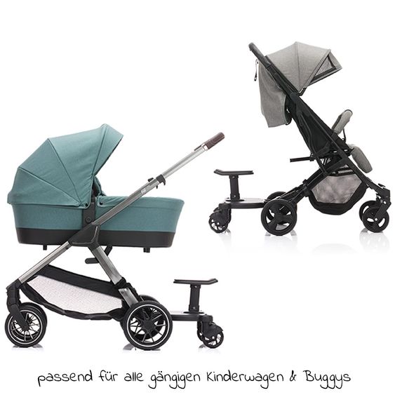 Fillikid Buggy Board Mitfahrbrett Basic mit Sitz für alle gängigen Kinderwagen - Schwarz