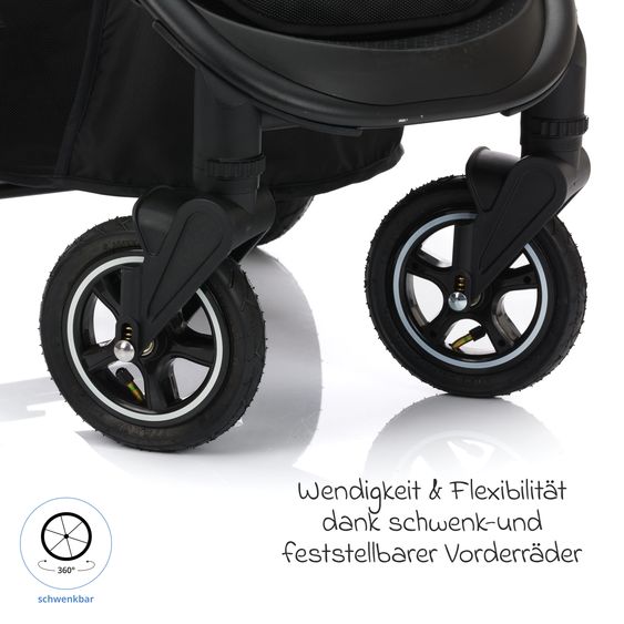 Fillikid Buggy & Sportwagen Adventure Air bis 22 kg belastbar mit Lufträder, Knickschieber, Liegeposition & Getränkehalter - Braun