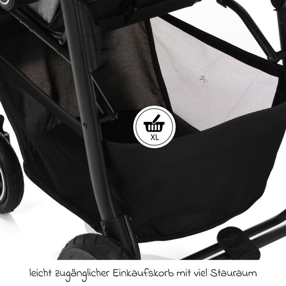 Fillikid Buggy & Sportwagen Adventure Air bis 22 kg belastbar mit Lufträder, Knickschieber, Liegeposition & Getränkehalter - Braun