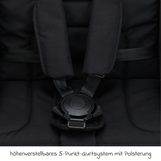 Fillikid Passeggino Leggero & Sportivo Axis bis 22 kg con cursore girevole & freno di stazionamento alla maniglia incl. pacchetto protezione - Nero