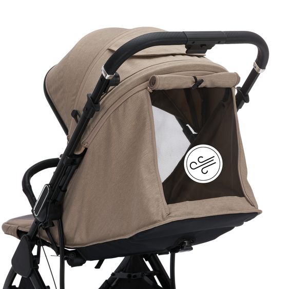 Fillikid Passeggino Leggero & Sportivo Axis bis 22 kg con cursore girevole & freno di stazionamento alla maniglia incl. pacchetto protezione - Taupe