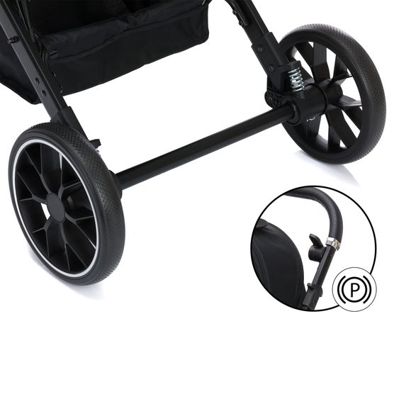 Fillikid Passeggino Leggero & Sportivo Axis bis 22 kg con cursore girevole & freno di stazionamento alla maniglia incl. pacchetto protezione - Taupe
