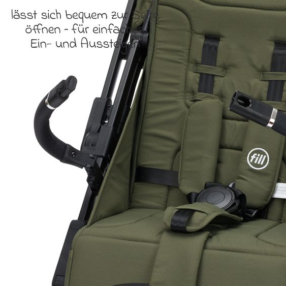 Fillikid Buggy & stroller Axis up to 22 kg with Swivel Handlebar & Parking Brake on Handle - Olive