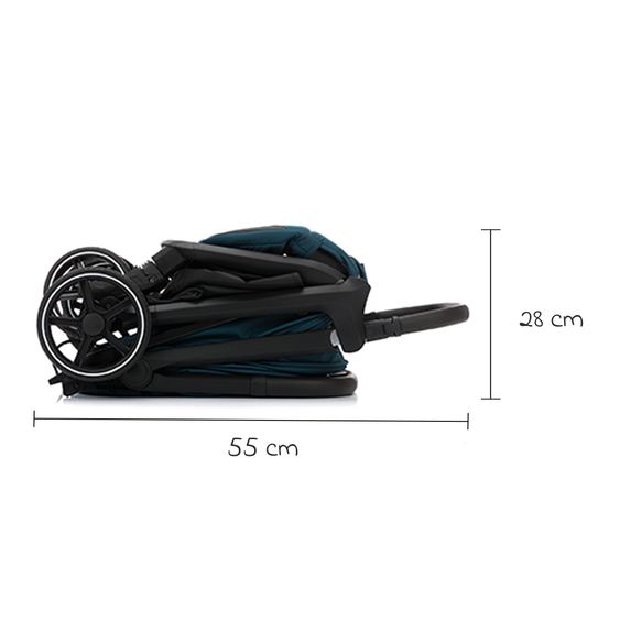 Fillikid Buggy & Sportwagen Cooper bis 22 kg belastbar mit Liegeposition und Autofold-Mechanismus nur 7,1 kg inkl. Schutzpaket - Türkis Schwarz