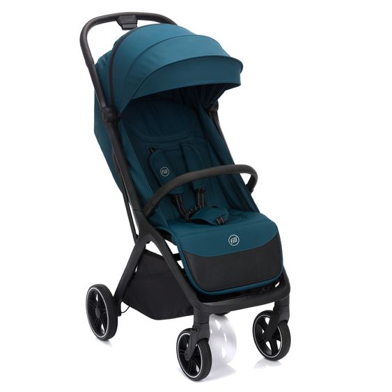 Fillikid Buggy & Sportwagen Cooper bis 22 kg belastbar mit Liegeposition und Autofold-Mechanismus nur 7,1 kg - Türkis Schwarz