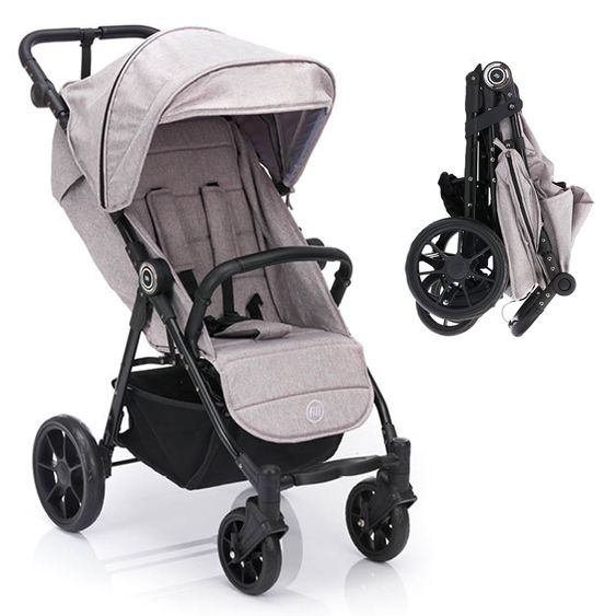 Fillikid Passeggino e carrozzina Fill Allrounder fino a 22 kg con maniglione regolabile - Grigio Melange