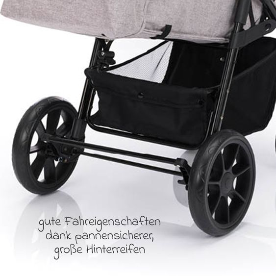 Fillikid Buggy & pushchair Fill Allrounder up to 22 kg loadable with adjustable push bar - Grey Melange