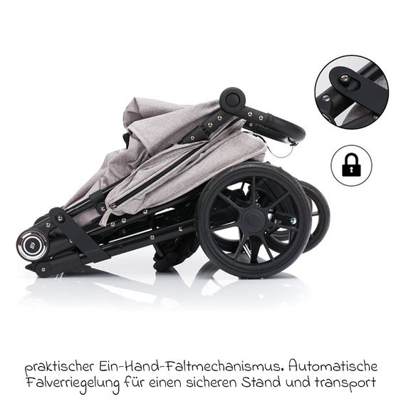 Fillikid Buggy & Sportwagen Fill Allrounder bis 22 kg belasbar mit verstellbarem Schieber - Grau Melange