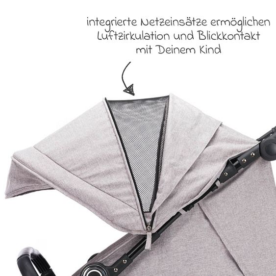 Fillikid Buggy & Sportwagen Fill Allrounder bis 22 kg belasbar mit verstellbarem Schieber - Grau Melange