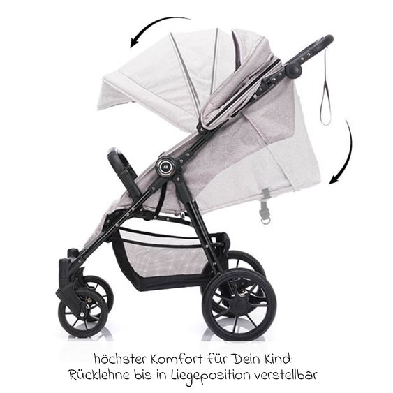 Fillikid Buggy & Sportwagen Fill Allrounder bis 22 kg belasbar mit verstellbarem Schieber - Grau Melange