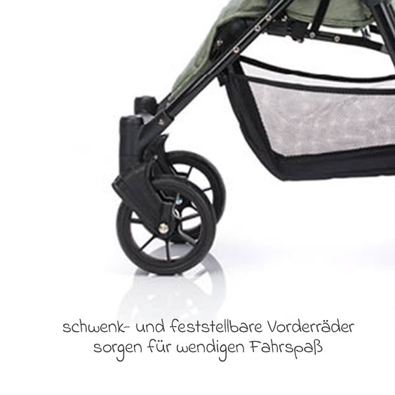 Fillikid Buggy & pushchair Fill Allrounder up to 22 kg loadable with adjustable push bar - Green Melange