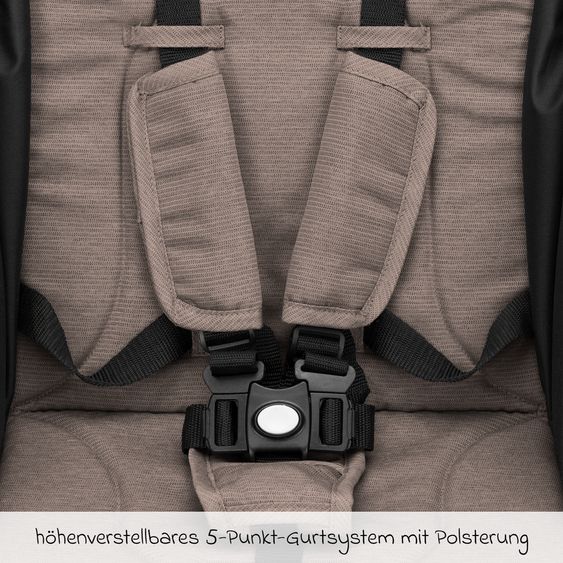 Fillikid Buggy e Passeggino sportivo Fill Rover bis 22 kg resistente con posizione reclinabile, funzione trolley solo 6,8 kg incl. pacchetto protezione - Taupe