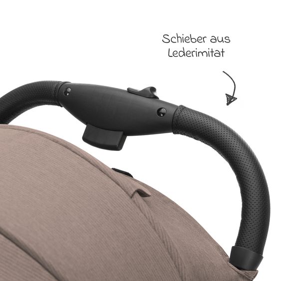 Fillikid Buggy e Passeggino sportivo Fill Rover bis 22 kg resistente con posizione reclinabile, funzione trolley solo 6,8 kg incl. pacchetto protezione - Taupe