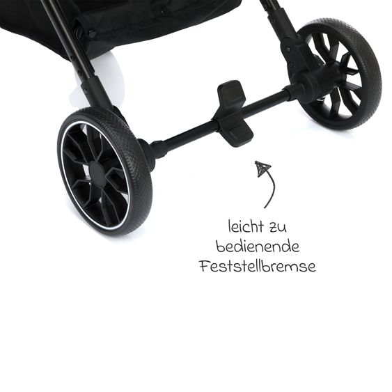 Fillikid Buggy & Sportwagen Fill Rover bis 22 kg belastbar mit Liegeposition, Trollyfunktion nur 6,8 kg - Schwarz