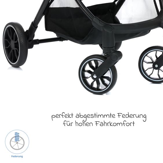 Fillikid Buggy & Sportwagen Fill Rover bis 22 kg belastbar mit Liegeposition, Trollyfunktion nur 6,8 kg - Schwarz