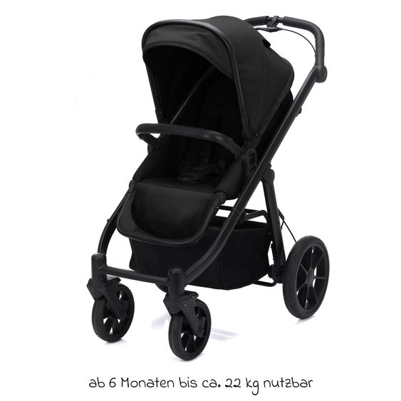 Fillikid Passeggino & Carrozzina Sportiva Fill Voyager bis 22 kg con funzione lettino, cursore pieghevole - Nero