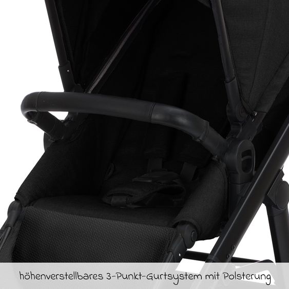 Fillikid Passeggino & Carrozzina Sportiva Fill Voyager bis 22 kg con funzione lettino, cursore pieghevole - Nero