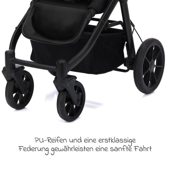 Fillikid Passeggino & Carrozzina Sportiva Fill Voyager bis 22 kg con funzione lettino, cursore pieghevole - Nero