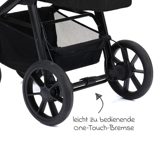 Fillikid Passeggino & Carrozzina Sportiva Fill Voyager bis 22 kg con funzione lettino, cursore pieghevole - Nero