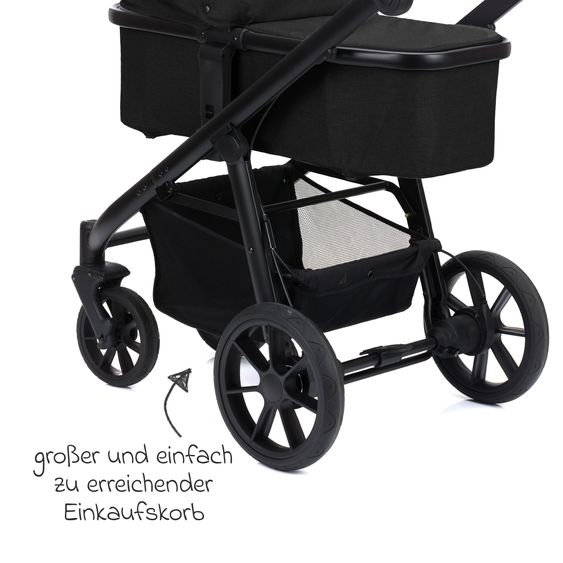 Fillikid Passeggino & Carrozzina Sportiva Fill Voyager bis 22 kg con funzione lettino, cursore pieghevole - Nero