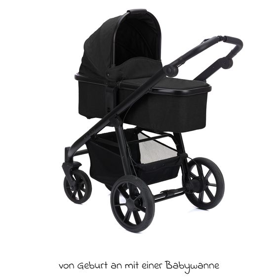 Fillikid Passeggino & Carrozzina Sportiva Fill Voyager bis 22 kg con funzione lettino, cursore pieghevole - Nero