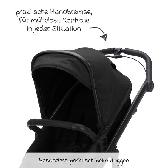 Fillikid Passeggino & Carrozzina Sportiva Fill Voyager bis 22 kg con funzione lettino, cursore pieghevole - Nero