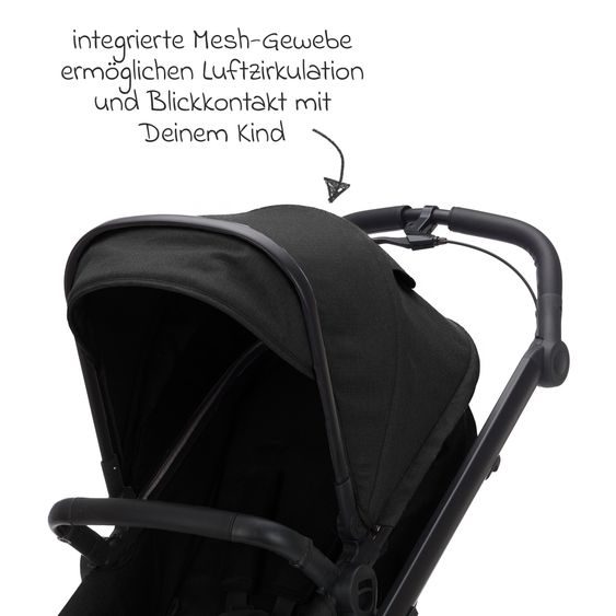Fillikid Passeggino & Carrozzina Sportiva Fill Voyager bis 22 kg con funzione lettino, cursore pieghevole - Nero