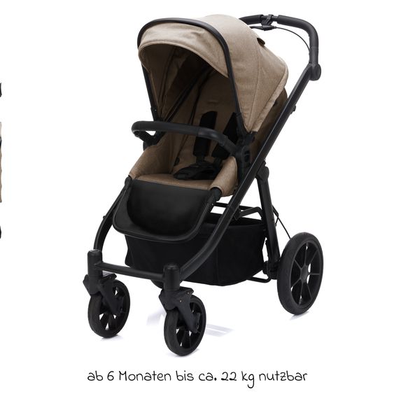 Fillikid Passeggino & Carrozzina Sportiva Fill Voyager bis 22 kg con funzione lettino, cursore pieghevole - Taupe