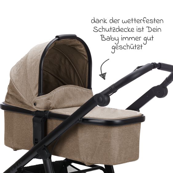 Fillikid Passeggino & Carrozzina Sportiva Fill Voyager bis 22 kg con funzione lettino, cursore pieghevole - Taupe