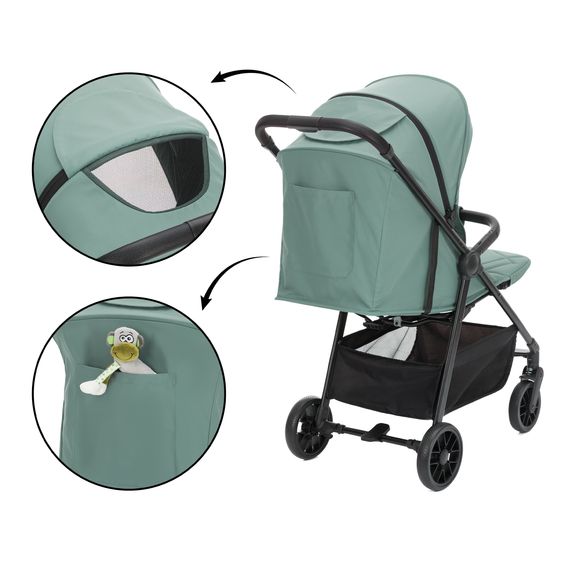Fillikid Passeggino Leggero & Sportivo Milo fino a 22 kg solo 5,3 kg leggero con funzione sdraio - Aqua