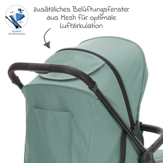 Fillikid Passeggino Leggero & Sportivo Milo fino a 22 kg solo 5,3 kg leggero con funzione sdraio - Aqua