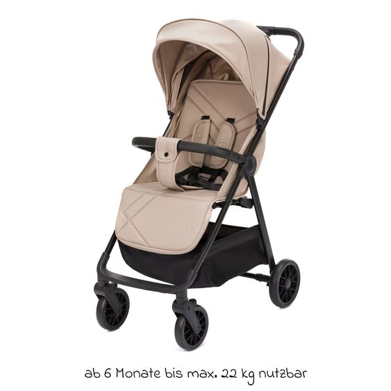 Fillikid Passeggino Leggero & Sportivo Milo fino a 22 kg solo 5,3 kg leggero con funzione sdraio - Sabbia