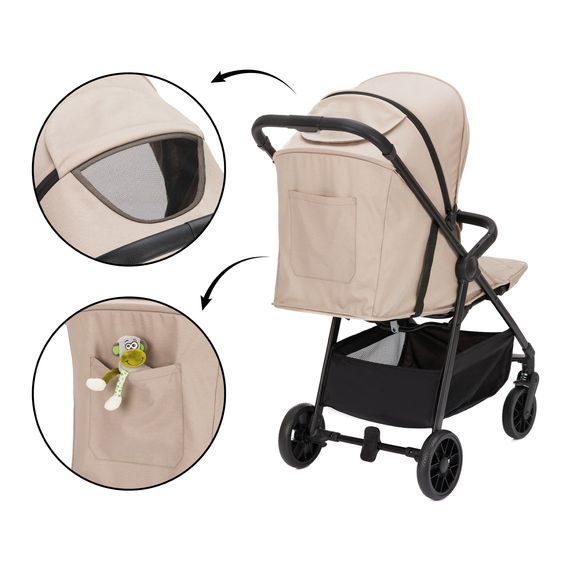 Fillikid Passeggino Leggero & Sportivo Milo fino a 22 kg solo 5,3 kg leggero con funzione sdraio - Sabbia