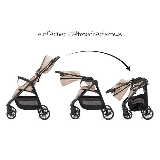 Fillikid Passeggino Leggero & Sportivo Milo fino a 22 kg solo 5,3 kg leggero con funzione sdraio - Sabbia