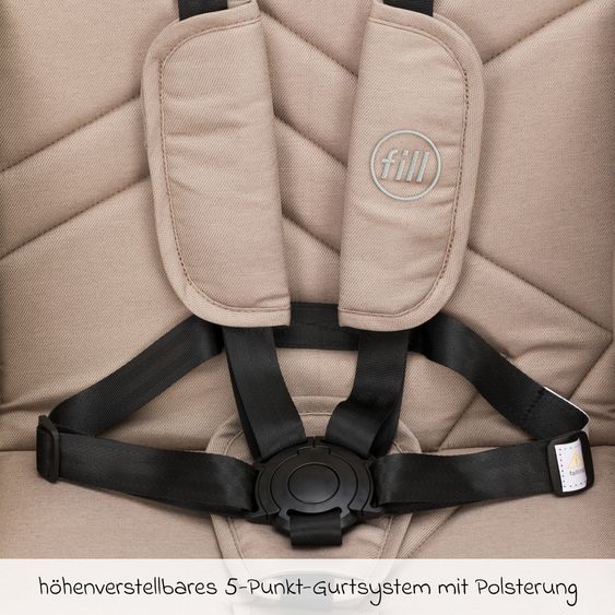 Fillikid Passeggino Leggero & Sportivo Milo fino a 22 kg solo 5,3 kg leggero con funzione sdraio - Sabbia