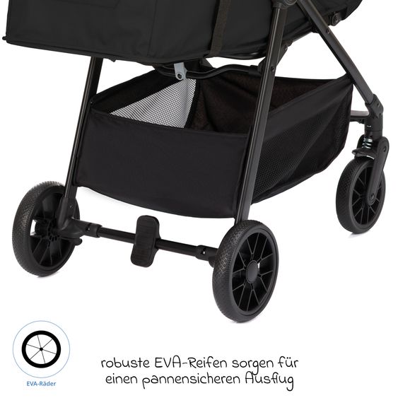 Fillikid Buggy & Stroller Milo up to 22 kg only 5.3 kg light with reclining function - Black