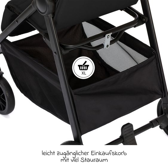 Fillikid Buggy & Stroller Milo up to 22 kg only 5.3 kg light with reclining function - Black