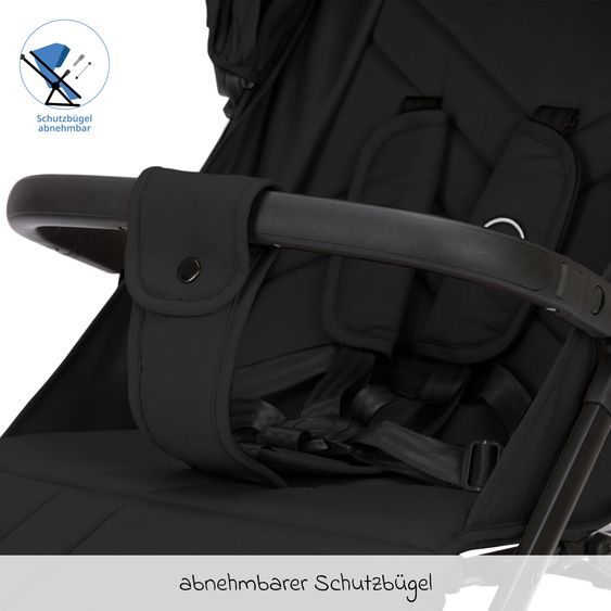 Fillikid Buggy & Stroller Milo up to 22 kg only 5.3 kg light with reclining function - Black