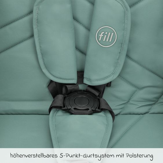 Fillikid Passeggino Leggero & Sportivo Milo bis 22 kg solo 5,3 kg leggero con funzione lettino incl. pacchetto protezione - Aqua