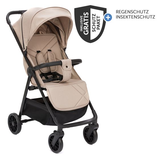 Fillikid Passeggino Leggero & Sportivo Milo bis 22 kg solo 5,3 kg leggero con funzione lettino incl. pacchetto protezione - Sabbia