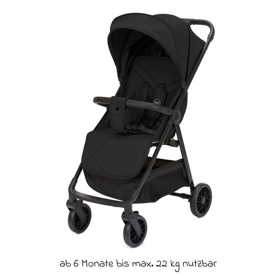 Fillikid Buggy & Stroller Milo up to 22 kg only 5.3 kg light with reclining function incl. protection package - Black