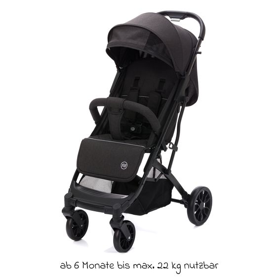 Fillikid Buggy & Sportwagen Styler Elite bis 22 kg mit Trolly-Funktion und Liegefunktion - Schwarz